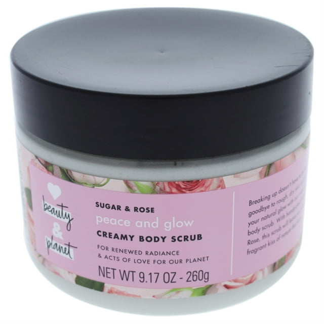 Love Beauty And Planet Sugar & Rose Scrub Creamy Exfoliating Body Scrub Peace and Glow 9.17 oz