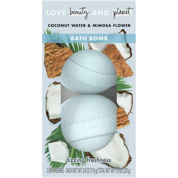 Love Beauty & Planet Coconut Water & Mimosa Flower Bath Bombs 3.9oz, pack of 1