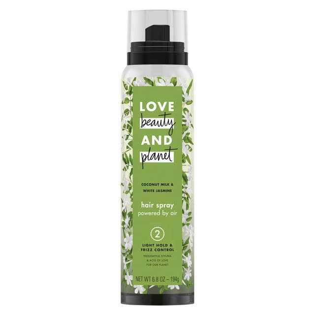Love Beauty and Planet Coconut Milk & White Jasmine Frizz Control, Volumizing Flexible Hold Hair Spray, 6.8 oz