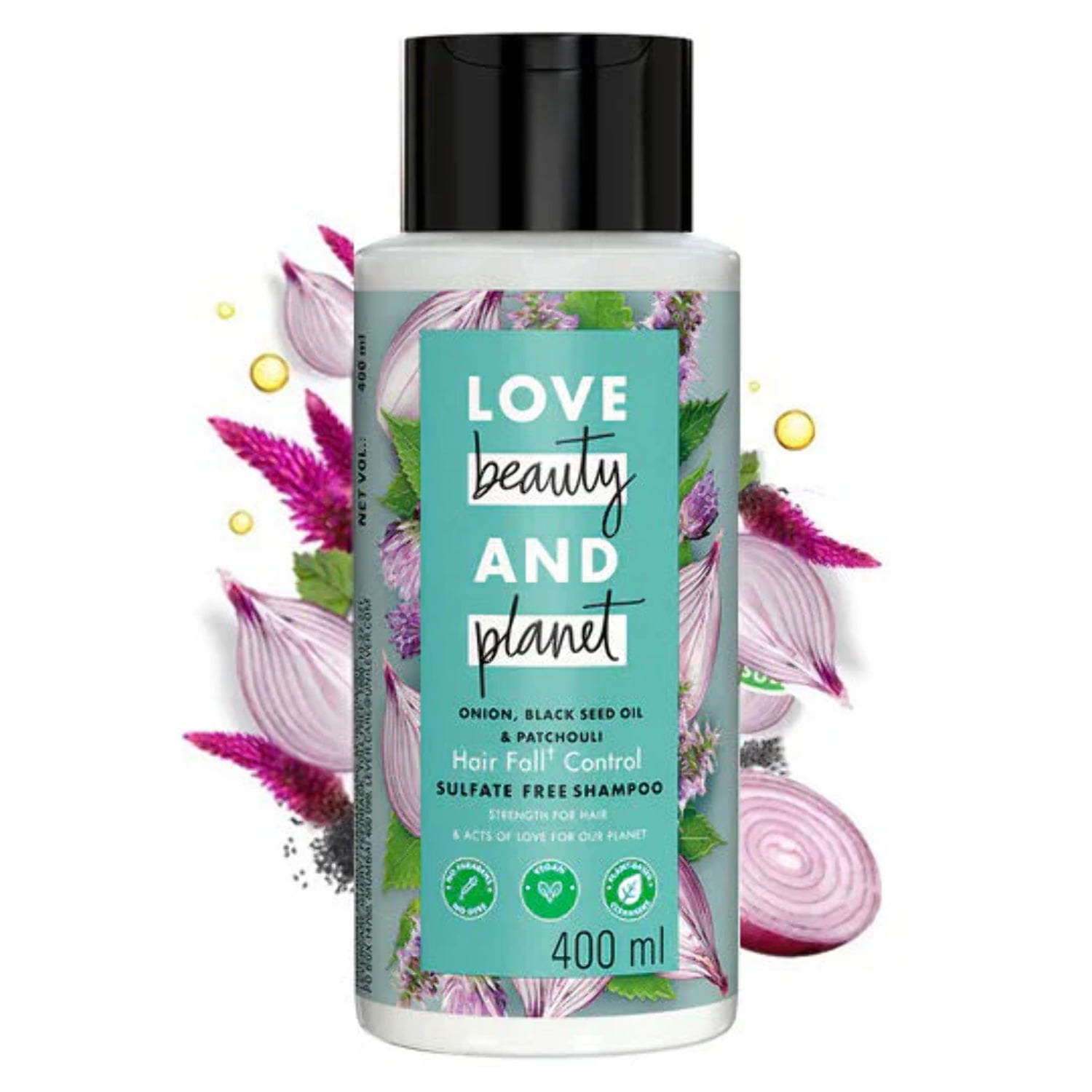 Love Beauty and Planet Onion, Blackseed & Patchouli Sulfate Free Shampoo - 400ml
