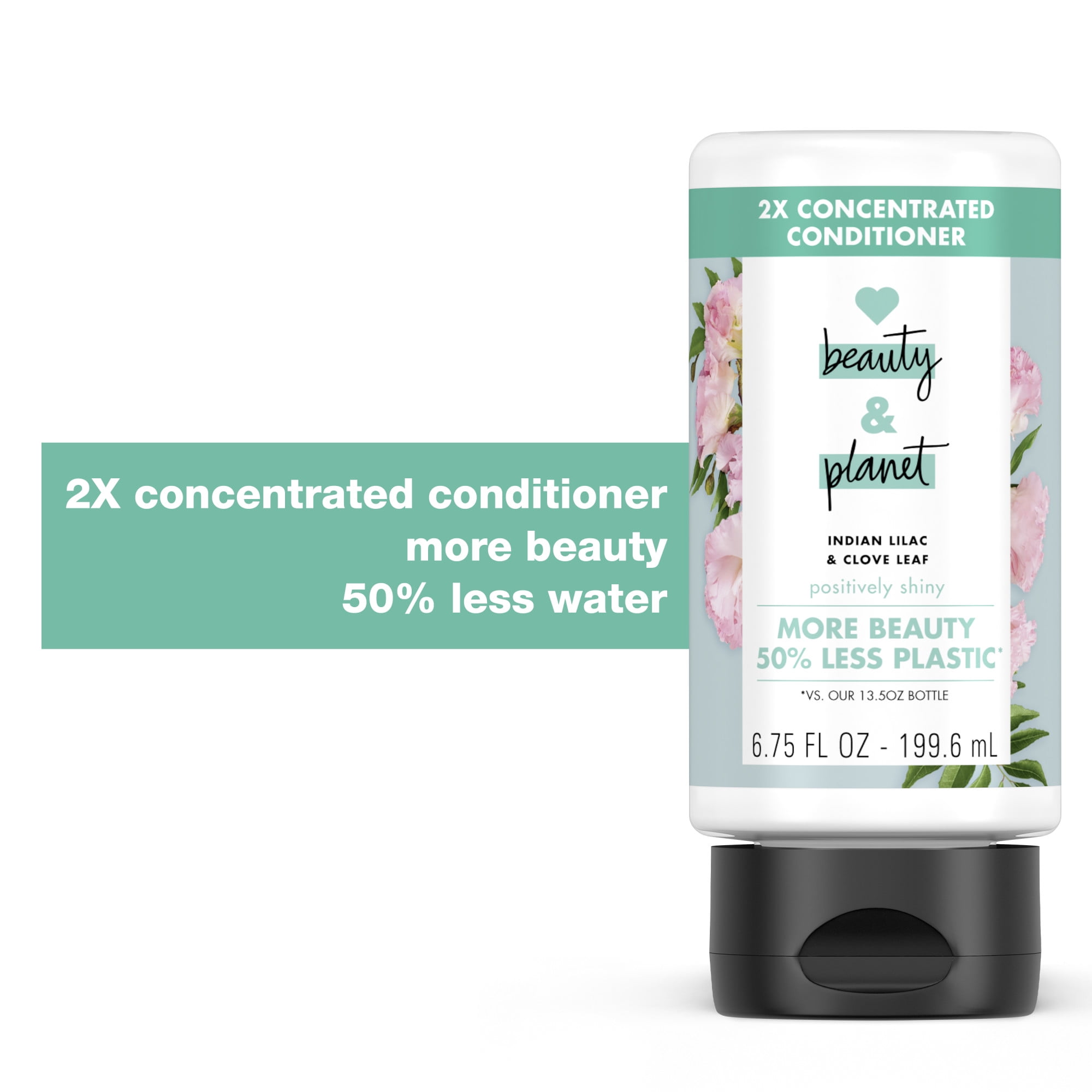 Love Beauty and Planet Positively Shiny 2X Concentrated nourishing Moisturizing Daily Conditioner with Indian Lilac & Clove Leaf, 6.75 fl oz