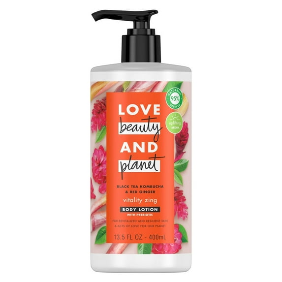 Love Beauty and Planet Vitality Zing Black Tea Kombucha & Red Ginger Body Lotion - 13.5oz