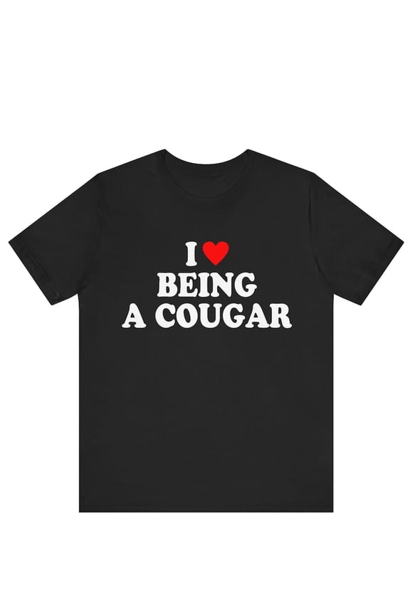 Love Being A Cougar Heart Age Gap Humor Graphic Novelty Apparel Tee,for men and women up to 5XL