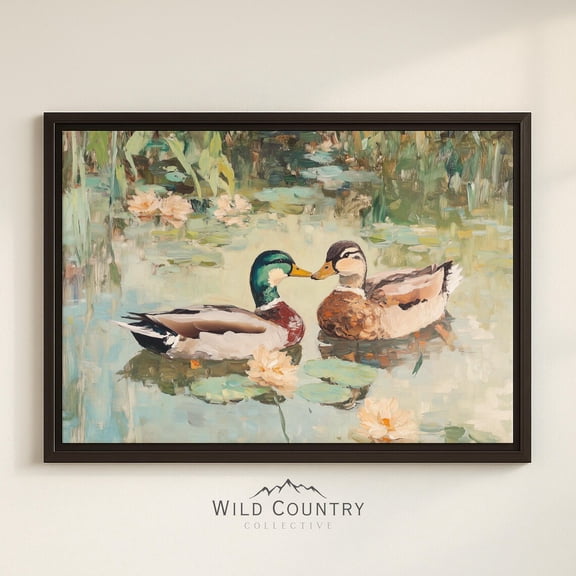 Love Bird Mallard Duck His Hers Farmhouse Romantic Couples Poster