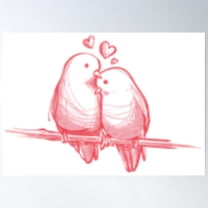 Love Birds Love Birds Poster Wall Art, Modern Wall Decor For Living Room Bedroom, 8x12 UNFRAMED