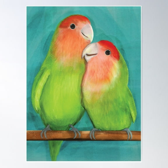 Love Birds Poster Wall Art, Modern Wall Decor For Living Room Bedroom, 8x12 UNFRAMED