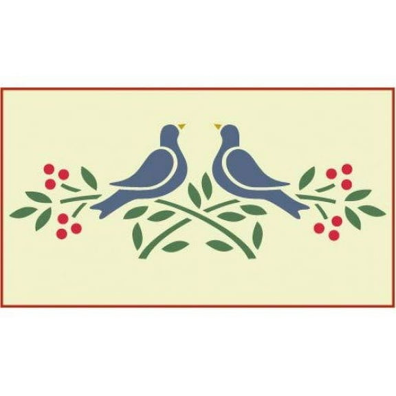 Love Birds Stencil - Colonial Folk Art DIY Signs Mylar Country - The Artful Stencil