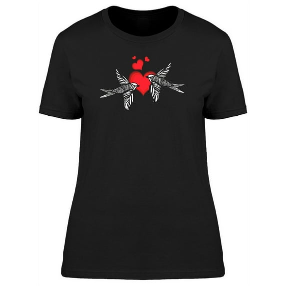 Love Birds With A Red Heart T-Shirt Women -Image by Shutterstock, Female Medium