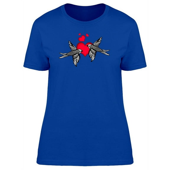 Love Birds With A Red Heart T-Shirt Women -Image by Shutterstock, Female Medium