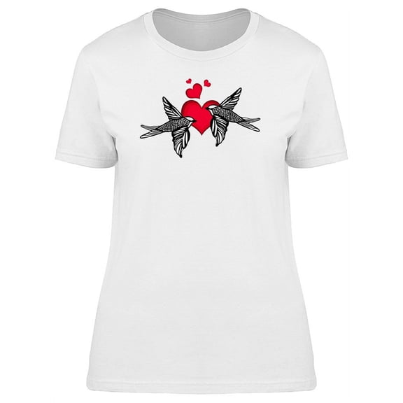 Love Birds With A Red Heart T-Shirt Women -Image by Shutterstock, Female XX-Large