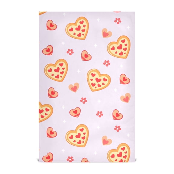 Love Biscuit Flower Pattern Kitchen Towels Waffle Weave Decorative Tea Towels Multi Use Dishcloths 28x18in