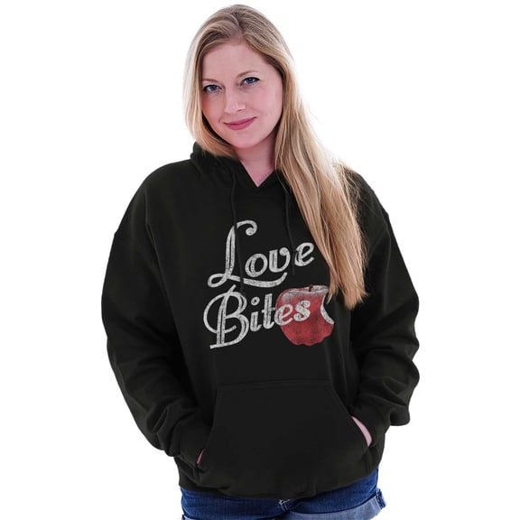 Love Bites Funny Single Valentine Day Hoodie Sweatshirt Women Brisco Brands S