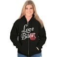 thumbnail image 1 of Love Bites Funny Single Valentine Day Zip Hoodie Sweatshirt Women Brisco Brands X, 1 of 6