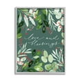 thumbnail image 1 of Love & Blessings Green Floral Leaves Holiday Graphic Art Gray Framed Art Print Wall Art, 1 of 7