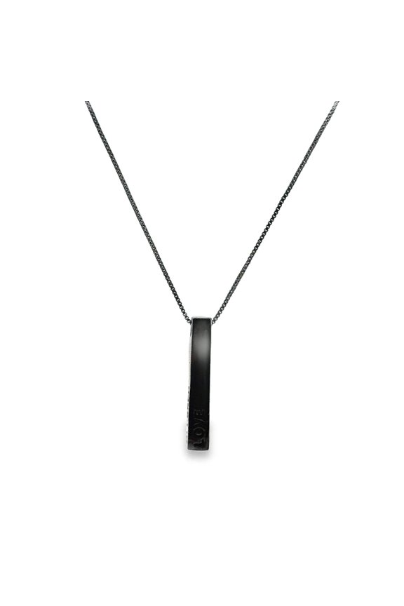 Dainty Box Chain "Love" Block Charm Necklace (G131)