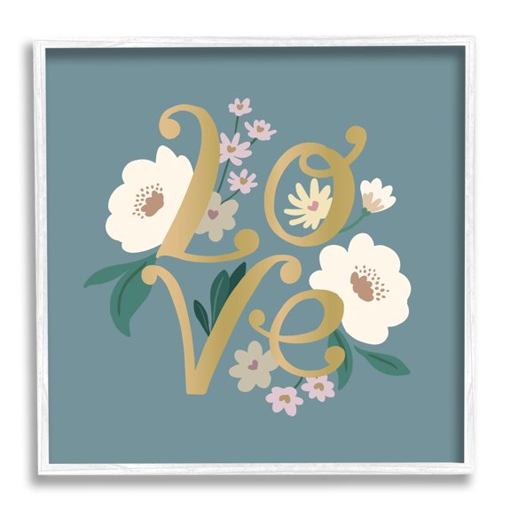 Love Blooming Florals Arrangement Botanical & Floral Graphic Art White Framed Art Print Wall Art