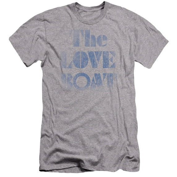 Love Boat Distressed Premium Canvas Adult Slim Fit 30/1 T-Shirt Athletic Heather