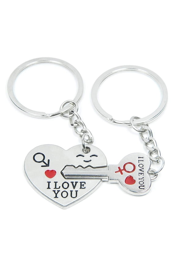 Heart Keychain Set, Couple Keyring Set for Boyfriend, Girlfriend, Anniversary and Birthday Gifts, TIKA