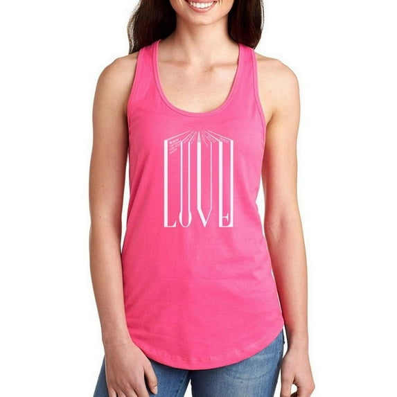 Love Book Style Racerback Tank Women -Image by Shutterstock, Female Large