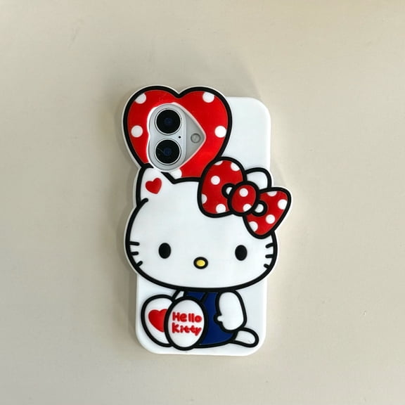 Love Bowknot Hello Kitty Anti-drop Phone Case for iPhone16Promax 16Pro 15 14 13 12 11