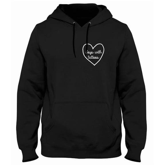 Love Boys With Tattoos Breast Print Mens Womens Unisex Side Hoodie S-5Xl