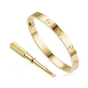 Love Bracelet with Titanium Steel Matching Bracelets Women's Bangle Bracelets with Screwdriver-Screw