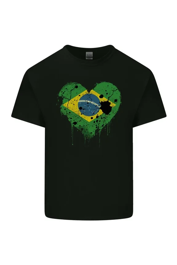 Love Brazil Flag Brazilian Day Football T-Shirt