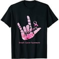 thumbnail image 1 of Love Breast Cancer Awareness T-Shirt Women Cancer Support Tee Pink Ribbon Cancer Survivor Shirts Casual Tops Black Medium, 1 of 4