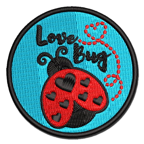 Love Bug Ladybug Lady Applique Multi-Color Embroidered Iron-On Patch - 2.5 Inch Small