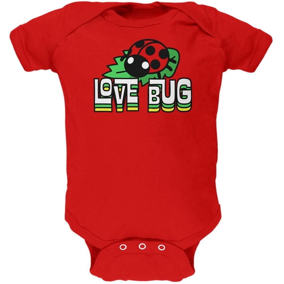 Love Bug Ladybug Retro 70s Soft Baby One Piece Red 3-6 M