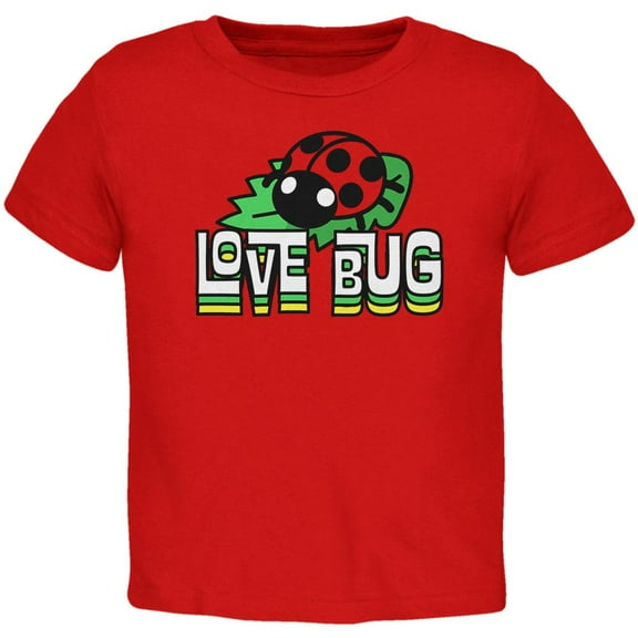 Love Bug Ladybug Retro 70s Toddler T Shirt Red 3T