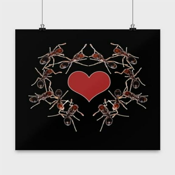 Love Bugs: Black Ant Wall Art Poster 13x13in - Unique Insect Gift