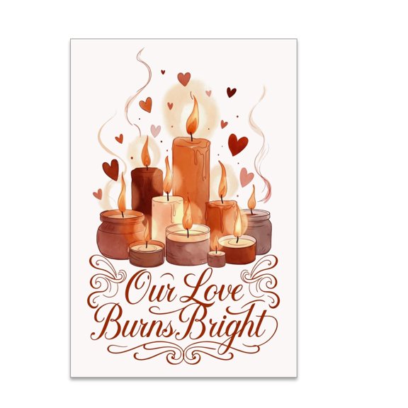 Love Burns Bright Poster - Wall Decor for Candle Maker Couples