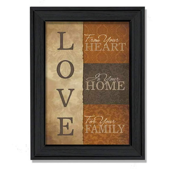 Love By Lauren Rader Printed Black Framed Wall Art Wood Multi-Color