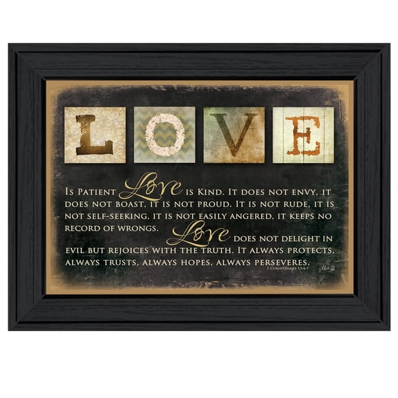 Love By Marla Rae Printed Black Framed Wall Art Wood Multi-Color