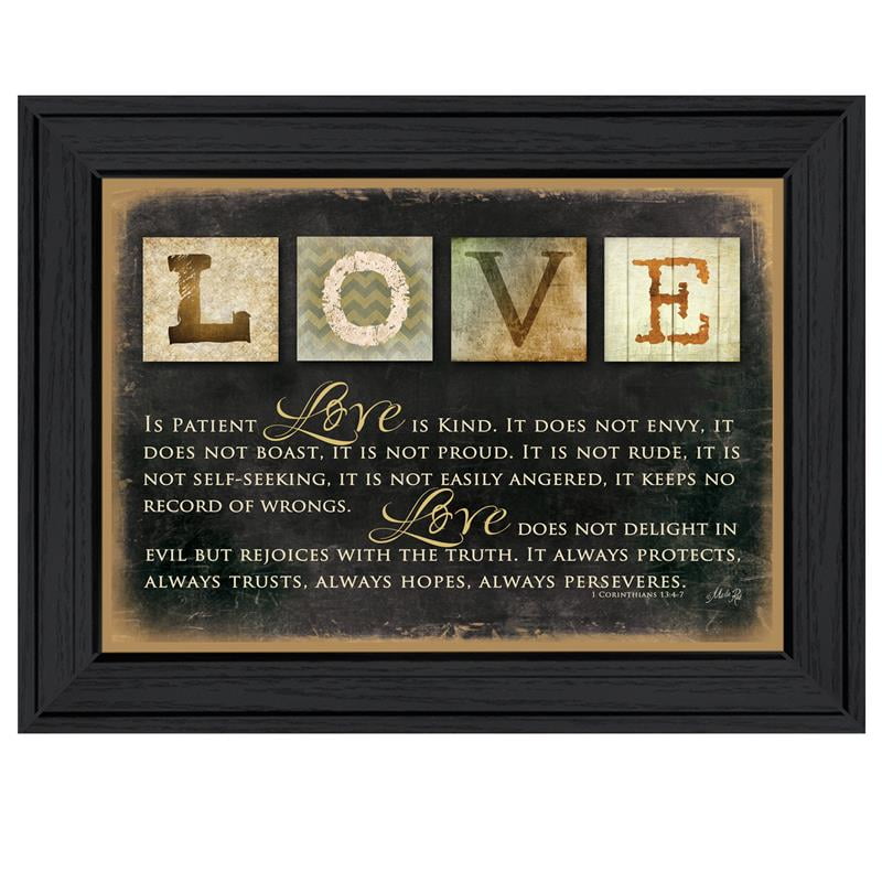 Love Quote Black Framed Vintage Canvas Wall Art