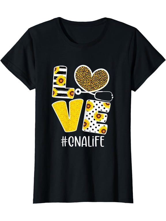 Love CNA Nurse Sunflower Certified Nurse Assistant T-Shirt