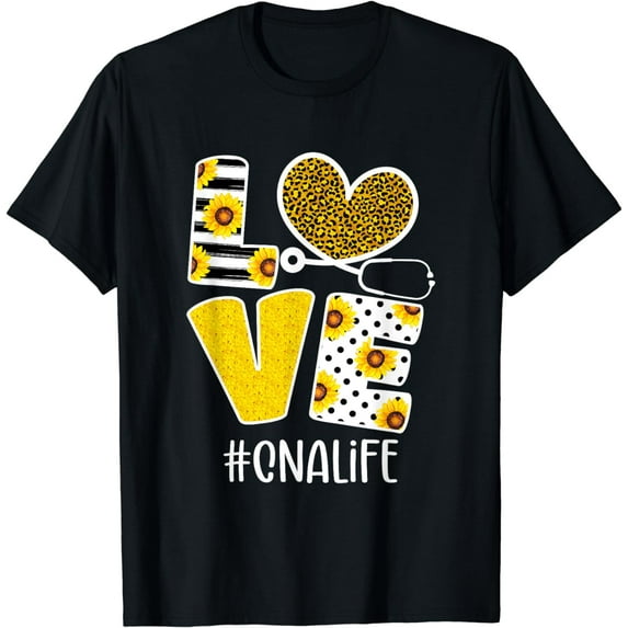 Love CNA Nurse Sunflower Certified Nurse Assistant T-Shirt