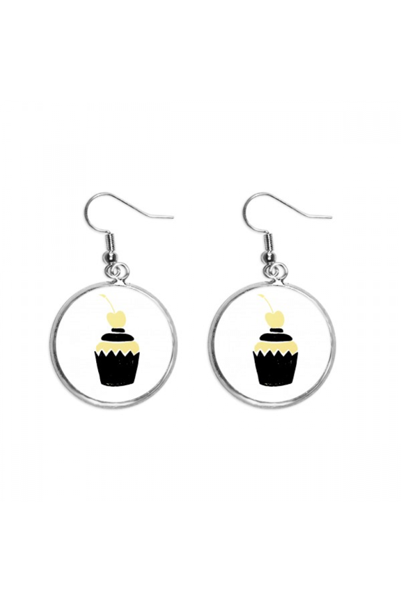 Love Cake Cheery Quote Style Ear Dangle Silver Drop Earring Jewelry Woman