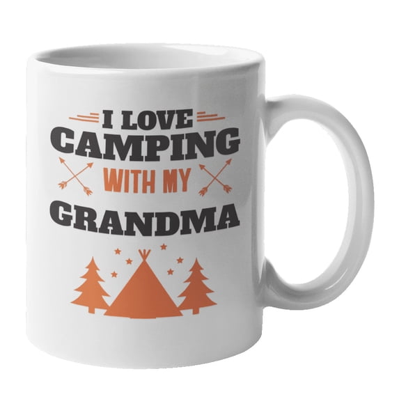 Love Camping with Grandma Coffee & Tea Mug for Grandkids or Grandchildren (11oz)
