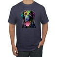 thumbnail image 1 of Love Can Make a Tail Wag Pitbull Dog Lover Men's Graphic T-Shirt, Vintage Heather Navy, Large, 1 of 3