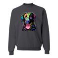 thumbnail image 1 of Love Can Make a Tail Wag Pitbull Dog Lover Unisex Crewneck Graphic Sweatshirt, Charcoal, Medium, 1 of 3