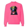 thumbnail image 1 of Love Can Make a Tail Wag Pitbull Dog Lover Unisex Crewneck Graphic Sweatshirt, Neon Pink, Small, 1 of 3