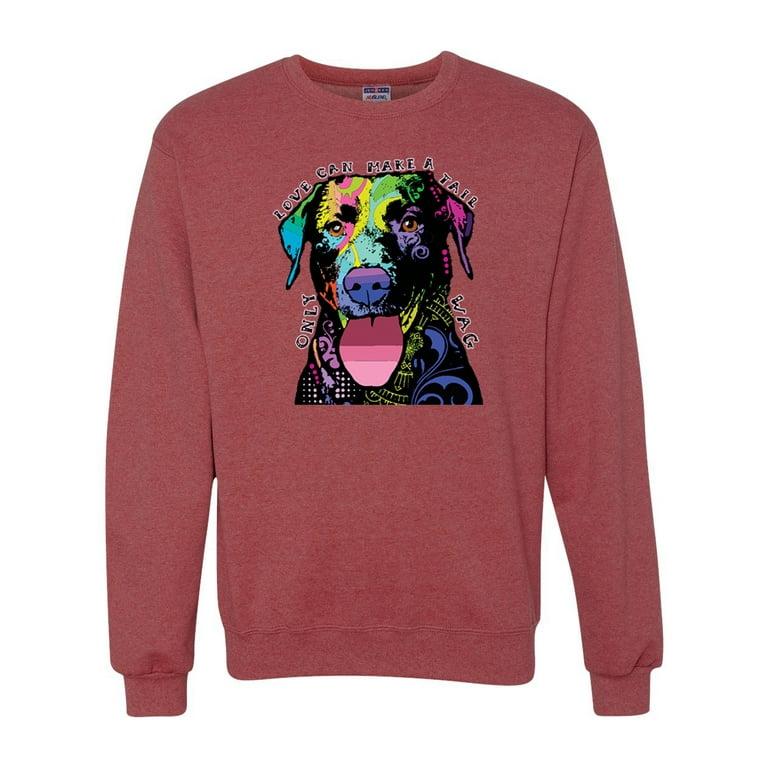 Love Can Make a Tail Wag Pitbull Dog Lover Unisex Crewneck Graphic