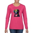 thumbnail image 1 of Love Can Make a Tail Wag Pitbull Dog Lover Womens Graphic Long Sleeve T-Shirt, Fuschia, 2XL, 1 of 3