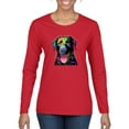 thumbnail image 1 of Love Can Make a Tail Wag Pitbull Dog Lover Womens Graphic Long Sleeve T-Shirt, Red, Medium, 1 of 3