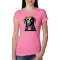 thumbnail image 1 of Love Can Make a Tail Wag Pitbull Dog Lover Womens Slim Fit Junior Tee, Hot Pink, X-Large, 1 of 3
