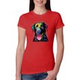 thumbnail image 1 of Love Can Make a Tail Wag Pitbull Dog Lover Womens Slim Fit Junior Tee, Red, X-Large, 1 of 3