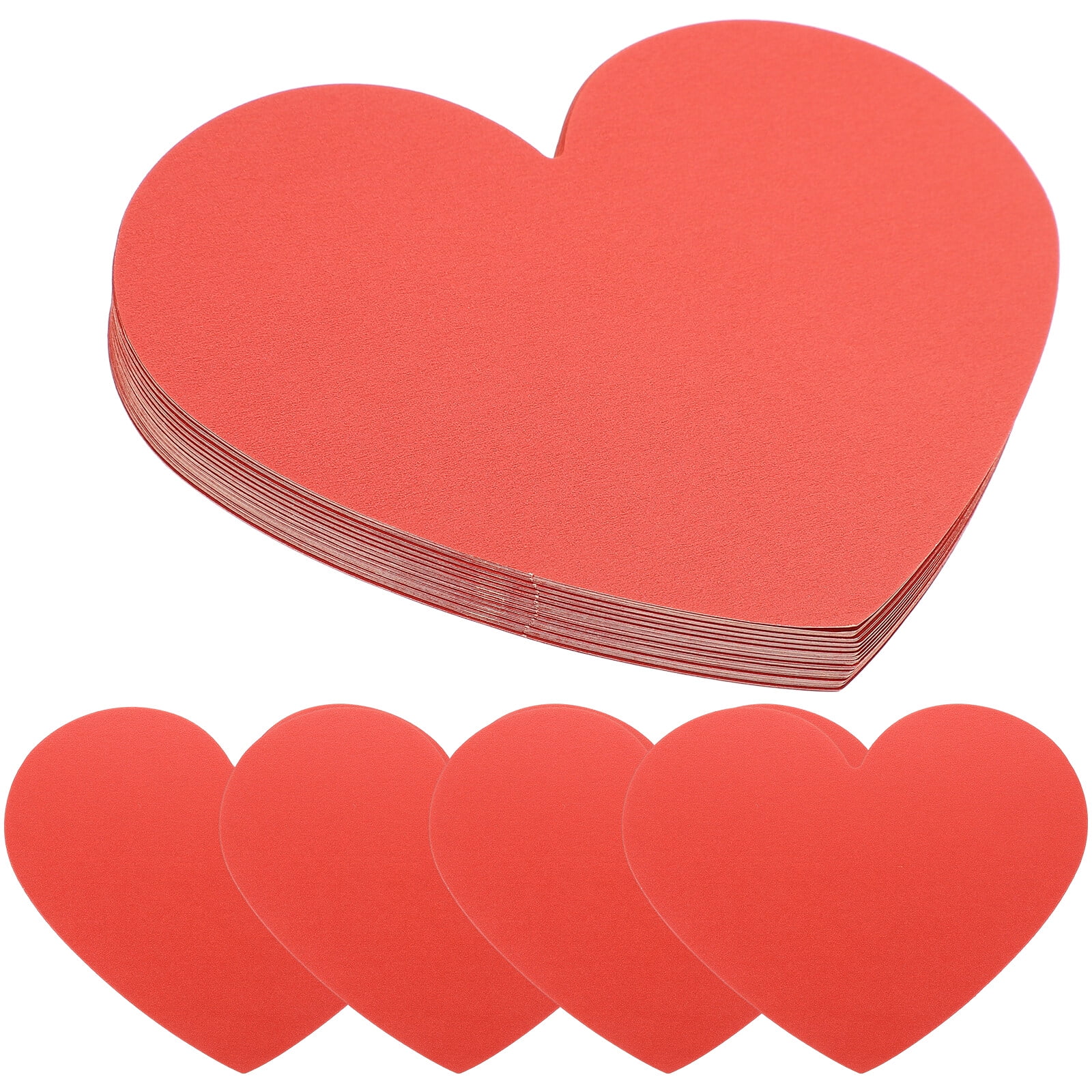Love Card Heart Paper Cutouts Bulk Valentines Cards Red Ornaments