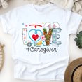 thumbnail image 1 of Love Caregiver T-Shirt | Nurse Graphic Medical Theme Tee, White, Size S, 1 of 6